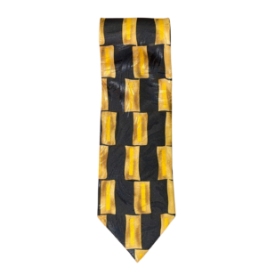 MARKS & SPENCER - Black & Gold Modernist Block Pattern Tie
