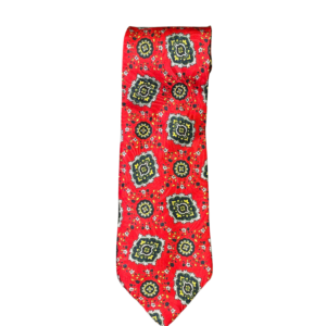 SELFRIDGES - Red Ornamental Floral Silk Tie